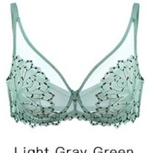 HSIA Minimizer Underwire 36DD Bra Full Coverage Lace Compression Unlined - Grey